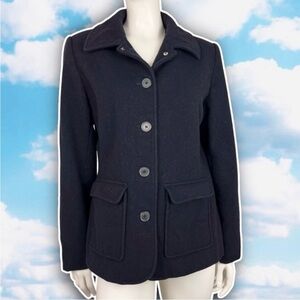AMERICAN EAGLE Wool Blend Navy Peacoat Academia Preppy Quiet Luxury Equestrian